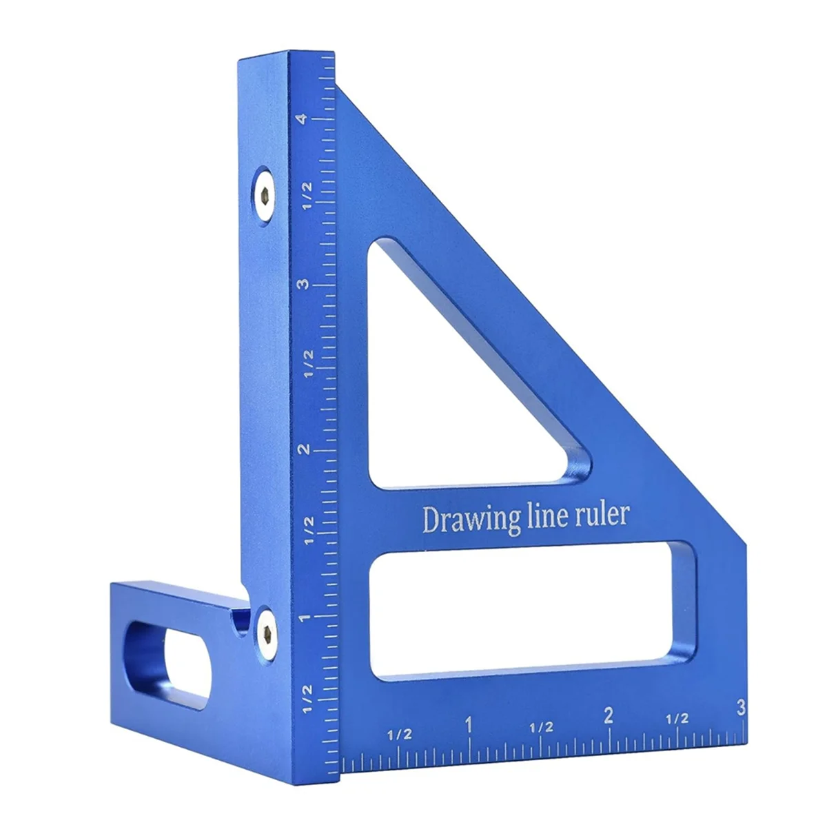 

Multi-Angle Measuring Ruler,45/90 Degree Aluminum Alloy Woodworking Square Protractor,Miter Triangle Ruler-Blue