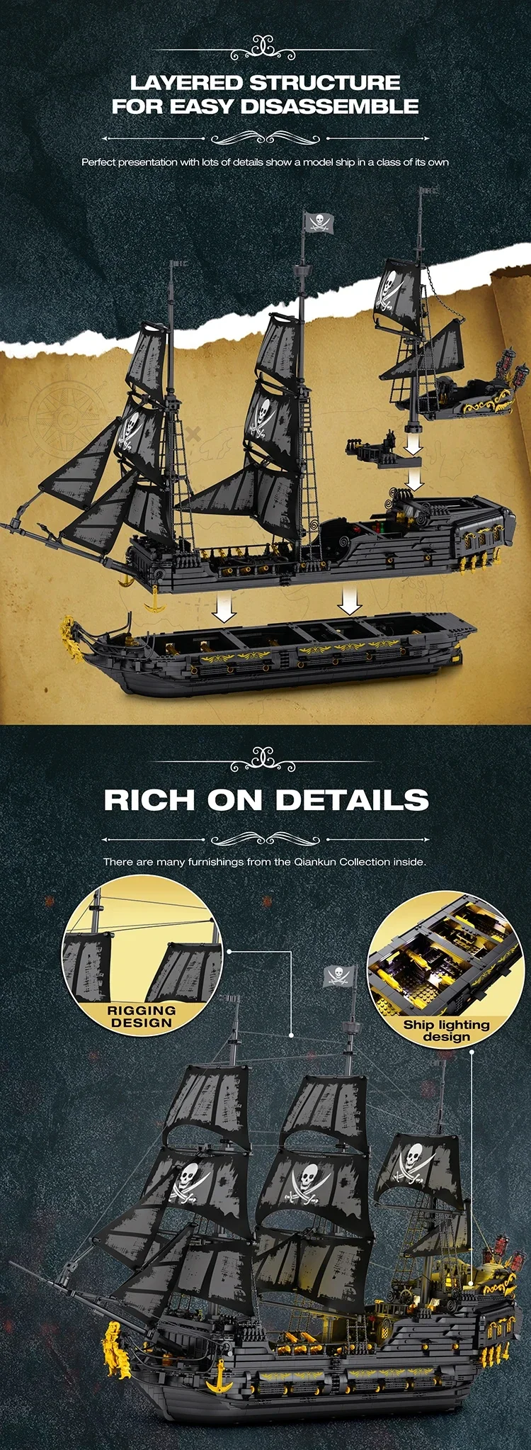 4708PCS Black Pearl Pirate Ship Model Building Blocks Movie Skeleton Adventure Boat Assembly Bricks Set Kids Toys Birthday Gifts 4708PCS Black Pearl Pirate Ship Model Building Blocks Movie Skeleton Adventure Boat Assembly Bricks Set Kids Toys Birthday Gifts