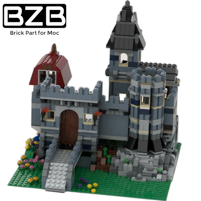 BZB MOC-37994 синий замок альтернативная сборка 10218 строительных блоков набор сделай