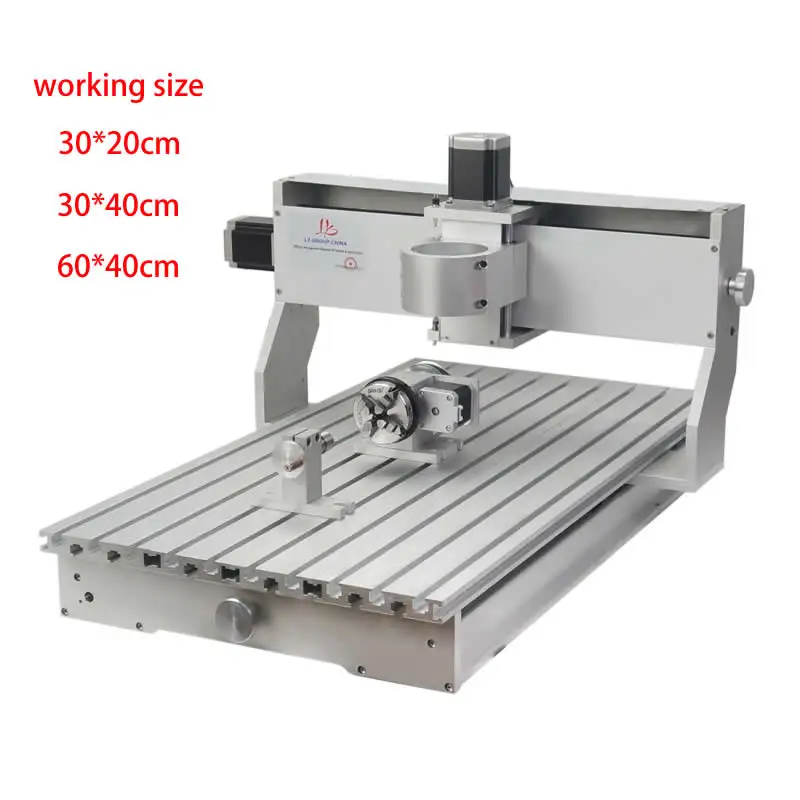 

DIY Mini CNC Frame 3020 3040 6040 Metal Engraving Milling Machine Frame Kit Wood Router Lathe with Step Motor Rotary Axis