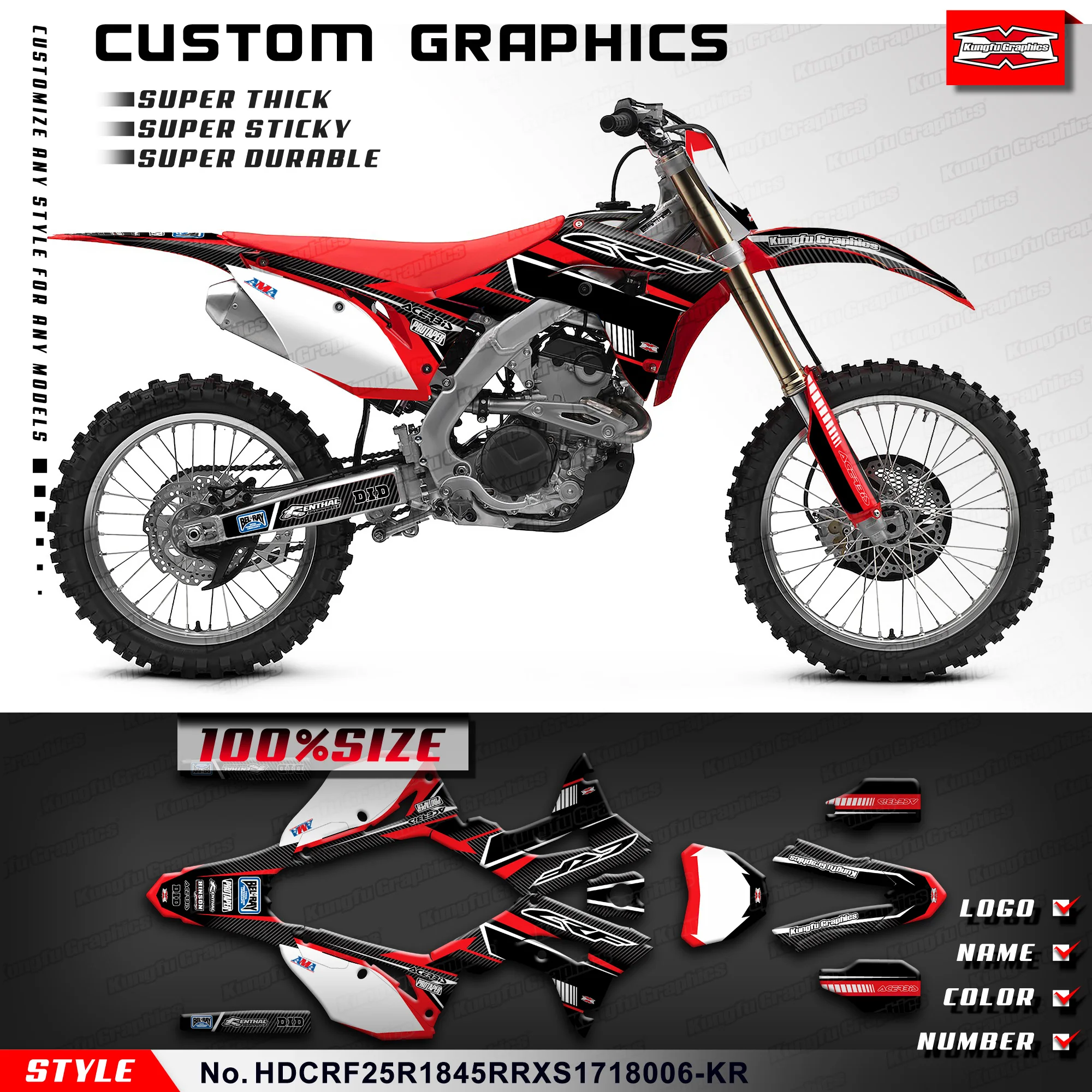 KUNGFU, графическая наклейка, полная наклейка на мотоцикл для Honda CRF250R CRF450R 2017 2018 2019 2020, технические характеристики
KUNGFU, графическая наклейка, полная наклейка на мотоцикл для Honda CRF250R CRF450R 2017 2018 2019 2020, технические характеристики