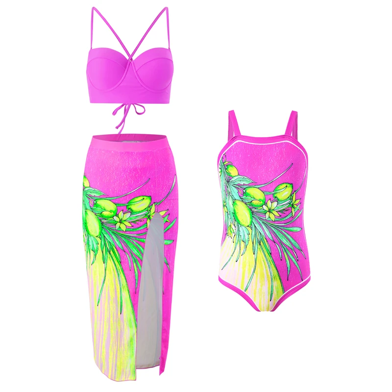 

Tank Mother Daughter Matching Swimsuits Family Set Flower Mommy and Me Bikini Dresses Clothes Beach Women Girls Swimwear 2024