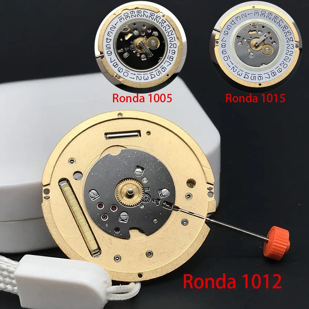 

Ronda 1015 Quartz Watch Movement 1015 1005 1012 Golden EOL R9 Top Brand Watch Parts Watchmaker Replace Acc with Battery 1012