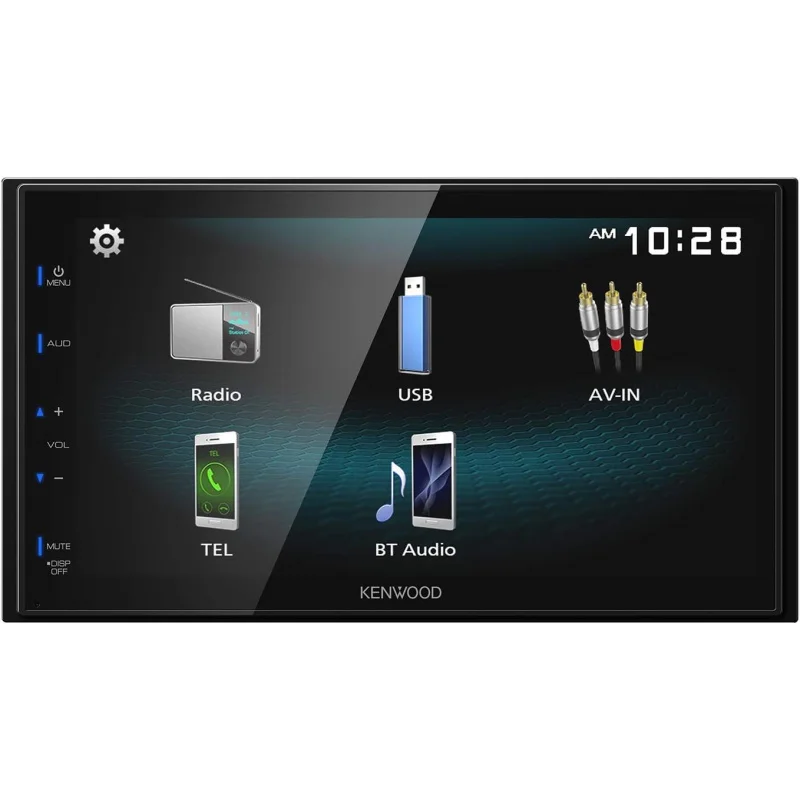 

KENWOOD DMX125BT 6.8 Inch LCD Touchscreen Digital Media Car Stereo, Bluetooth Audio and Hands Free Calling, Double Din, USB, Rea