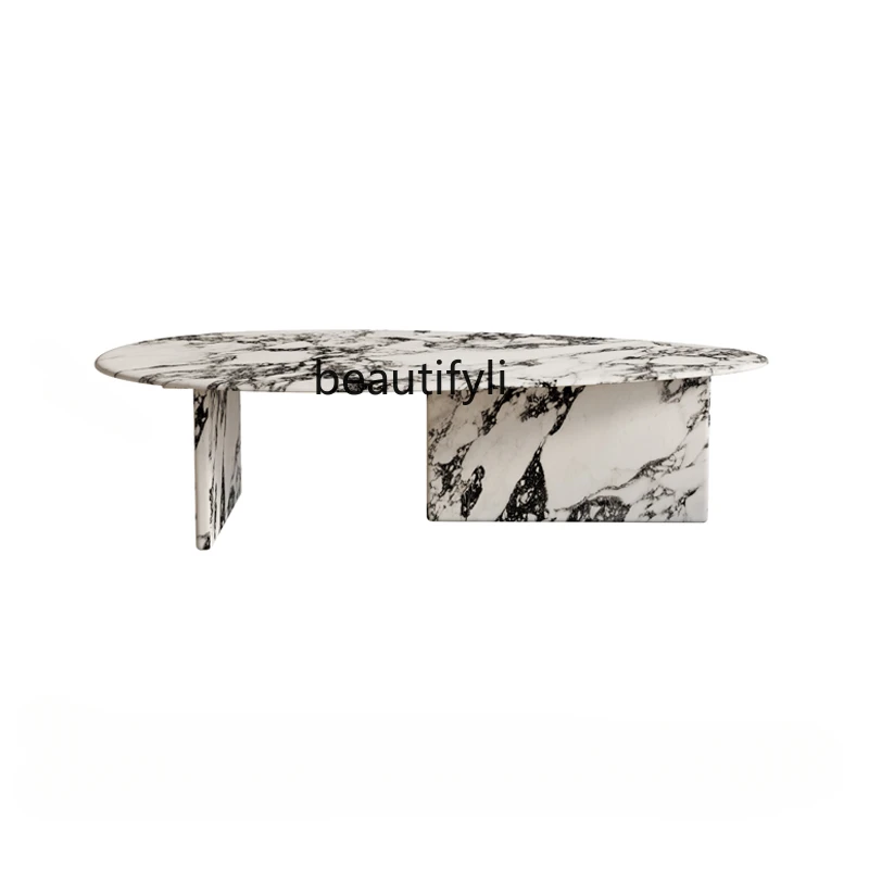 

Customized Coffee Table Living Room Home Small Apartment Cream Style Retro Marble Shaped Simple Modern Creative French Style