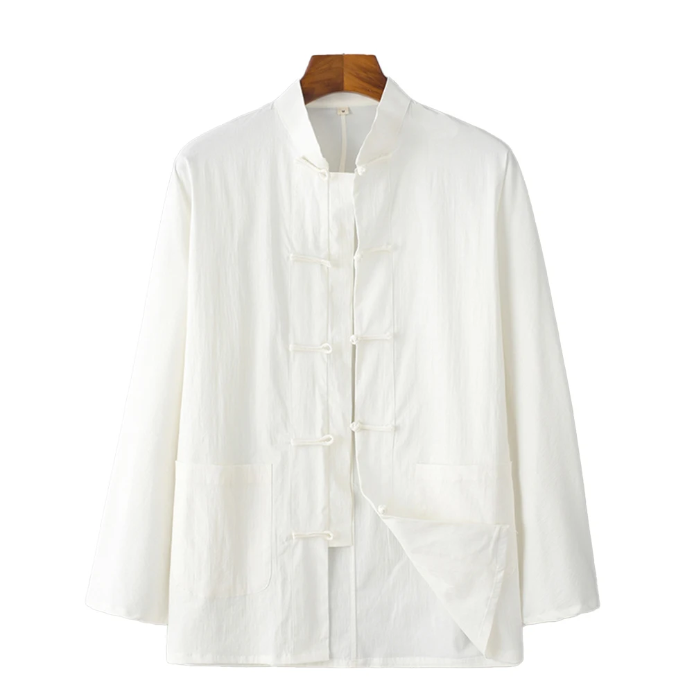 Male Blouse Men Shirt Solid Color Stand Collar Tang Suit Top Button Up Chinese Traditional Coat Cotton Linen Shirt
Male Blouse Men Shirt Solid Color Stand Collar Tang Suit Top Button Up Chinese Traditional Coat Cotton Linen Shirt
