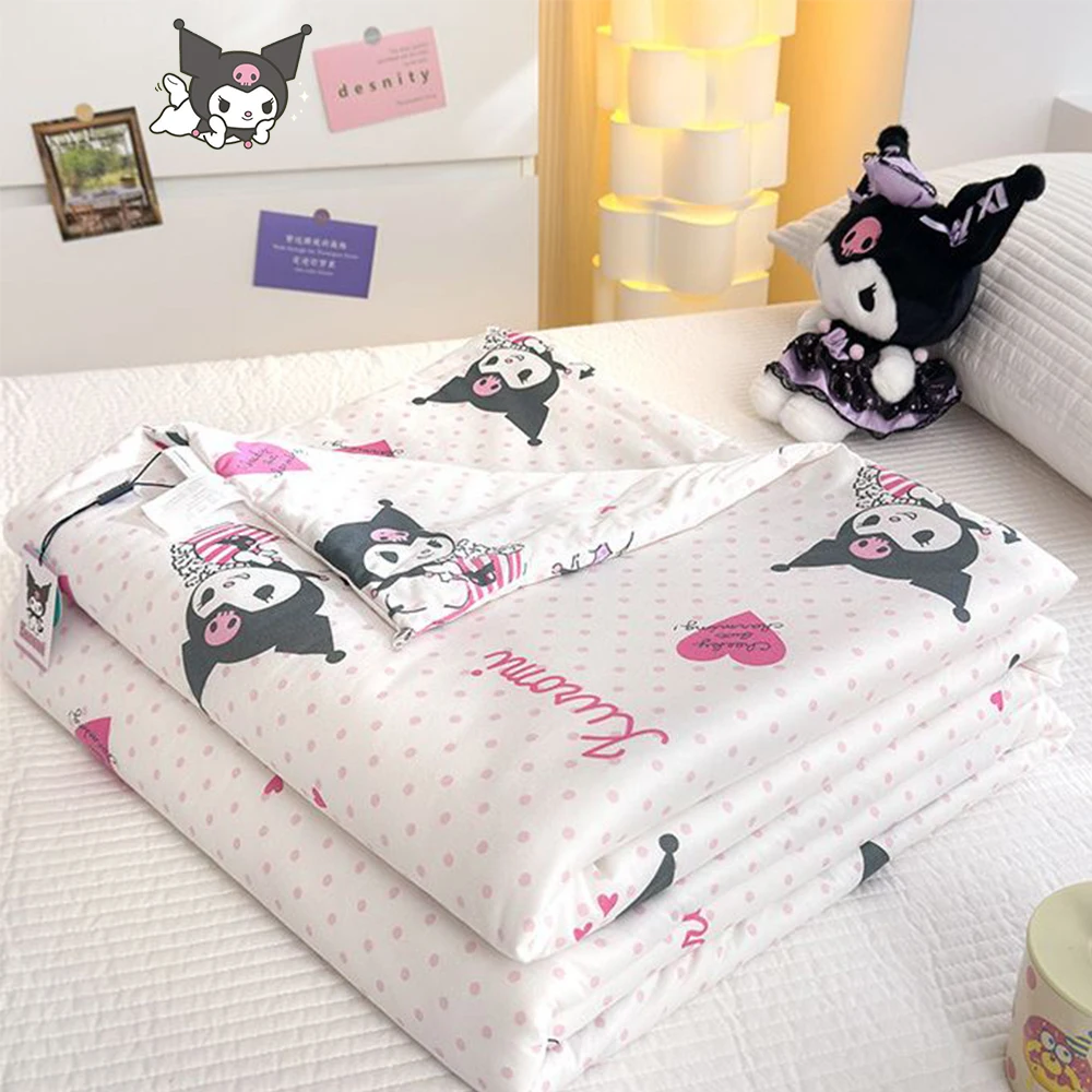 Летнее крутое одеяло с аниме Sanrios Kuromi Melody Cinnamoroll для девочек, милое одеяло для общежития и детского сада, трикотажное удобное моющееся одеяло
Летнее крутое одеяло с аниме Sanrios Kuromi Melody Cinnamoroll для девочек, милое одеяло для общежития и детского сада, трикотажное удобное моющееся одеяло
