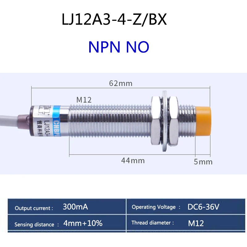 

M12 4mm NC NO NPN PNP Metal Proximity Switch LJ12A3-4-Z/BX-AX-BY-AY-EX-DX Inductive Approach Metal Sensor M14 4mm Non-flush