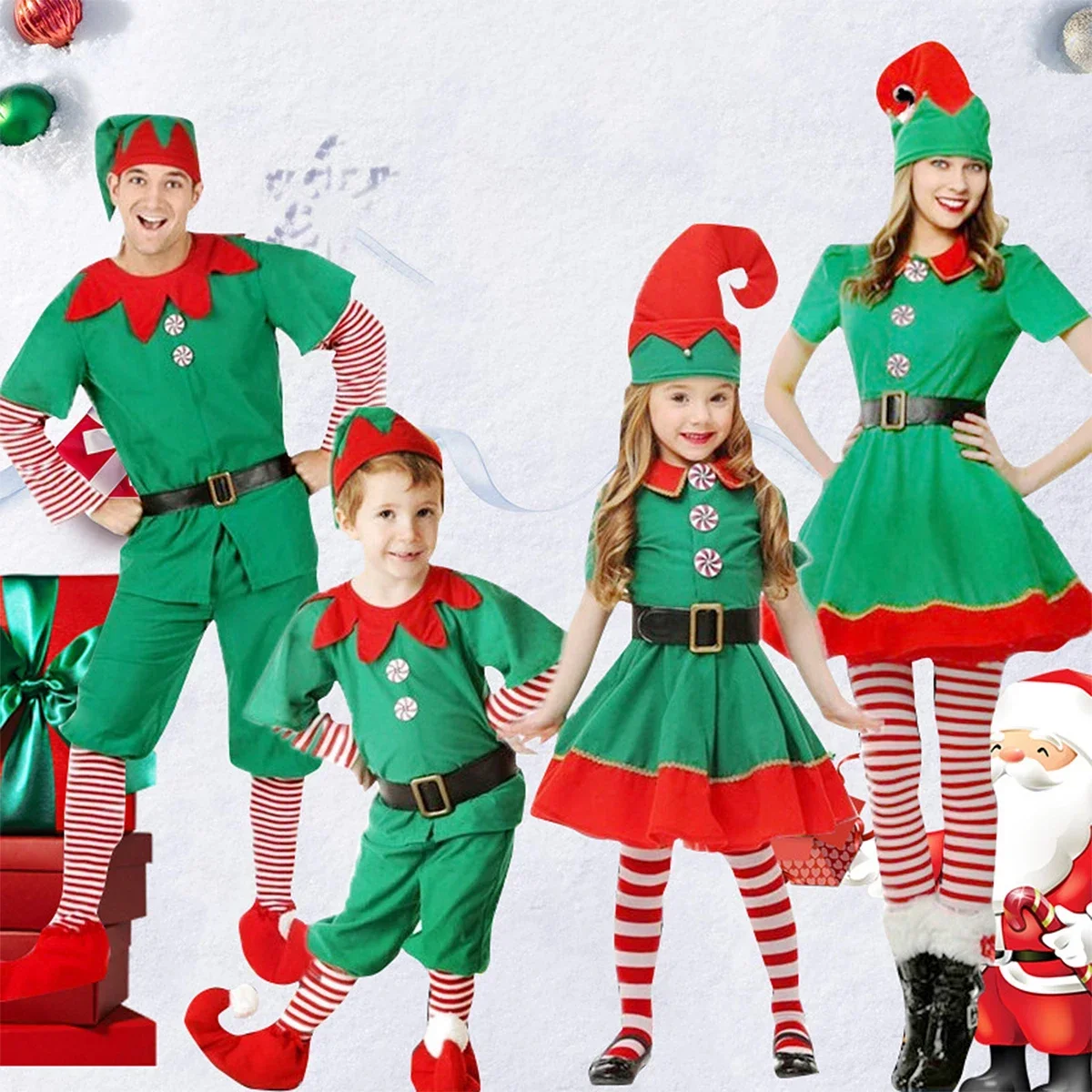 Christmas Santa Claus Costume Green Cosplay Family Carnival Party New Year Fancy Dress Clothes Set for Men Women Girls Boys
Christmas Santa Claus Costume Green Cosplay Family Carnival Party New Year Fancy Dress Clothes Set for Men Women Girls Boys