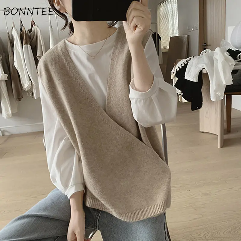 

Sets Women Korean Style Asymmetrical Spring Criss-cross Daily All-match Popular New Arrival College Casual Chic Lantern Sleeve