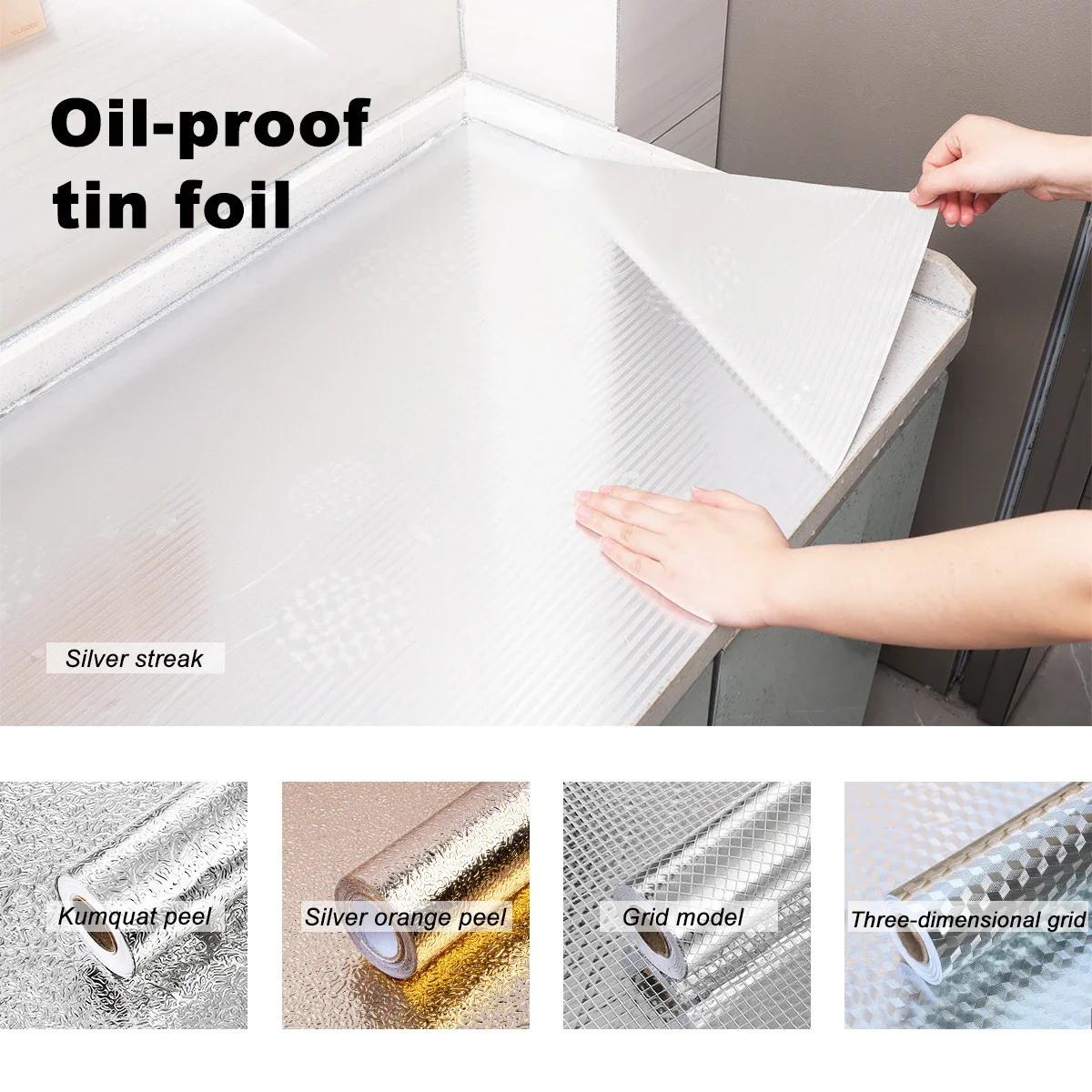 Kitchen Oil-proof Waterproof Backsplash Silver Self Adhesive Protective Stickers Aluminum Foil Stove Cabinet Wallpaper Sticker
Kitchen Oil-proof Waterproof Backsplash Silver Self Adhesive Protective Stickers Aluminum Foil Stove Cabinet Wallpaper Sticker