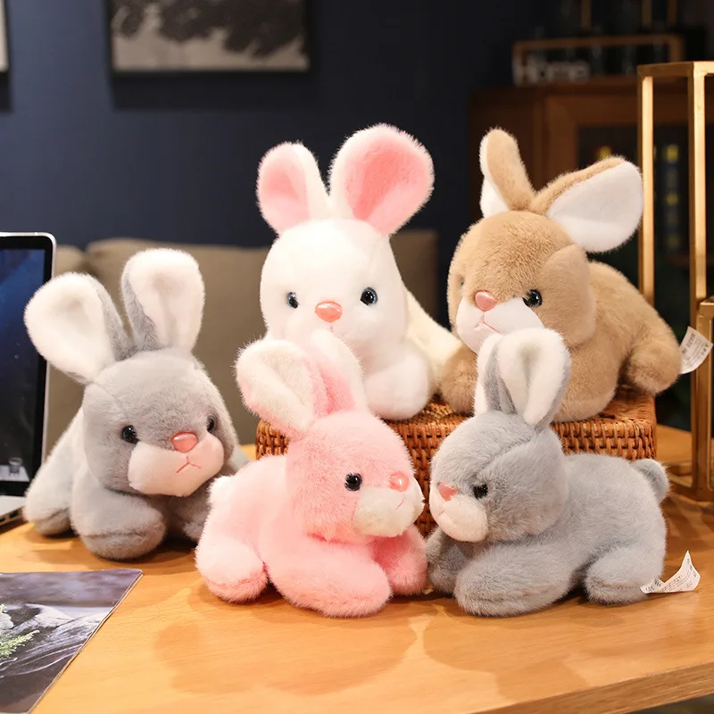 

Реалистичный пушистый кролик 20 см, плюшевая игрушка, Реалистичная имитация, кавайный кролик, кукла, мягкое Мягкое Животное, подарок на день рождения для детей