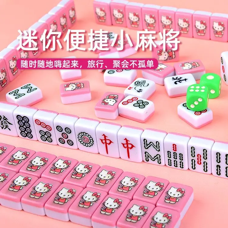 Kawaii Sanrio Anime Hello Kitty Mahjong Board Game Set Entertainment Playing Cards Portable Mahjong Gioco Boy Girls Toys Gifts
Kawaii Sanrio Anime Hello Kitty Mahjong Board Game Set Entertainment Playing Cards Portable Mahjong Gioco Boy Girls Toys Gifts