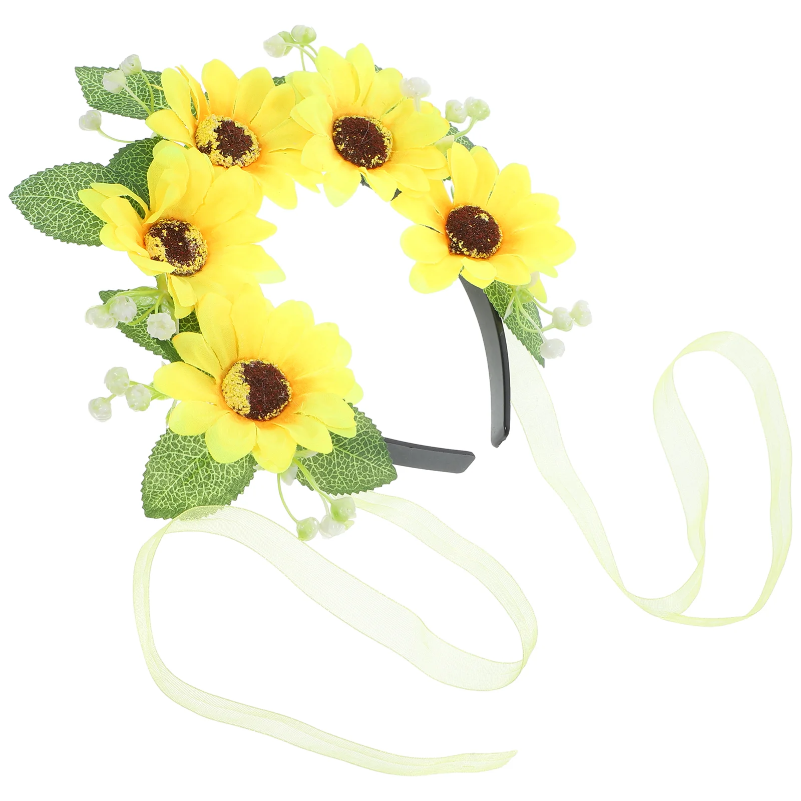 Женская повязка на голову в виде подсолнуха
Женская повязка на голову в виде подсолнуха