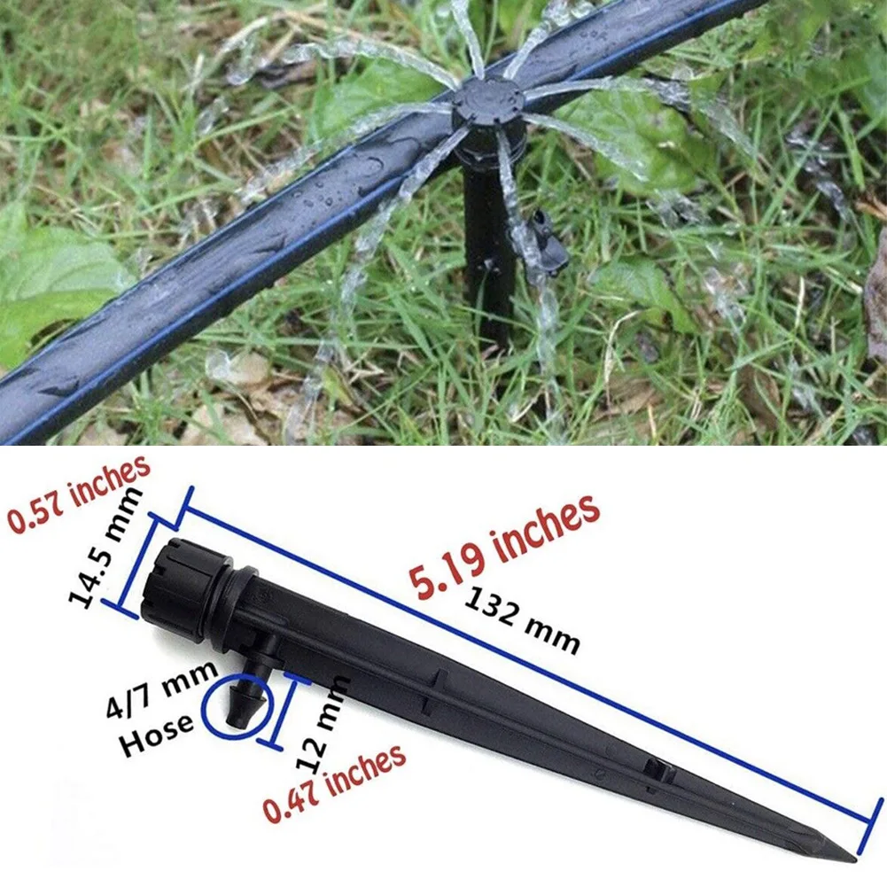 

50pcs Drip Irrigation Support Stakes Adjustable Water Flow Irrigation Drippers Stake Emitter Drip System 360° Sprinkler Bracket