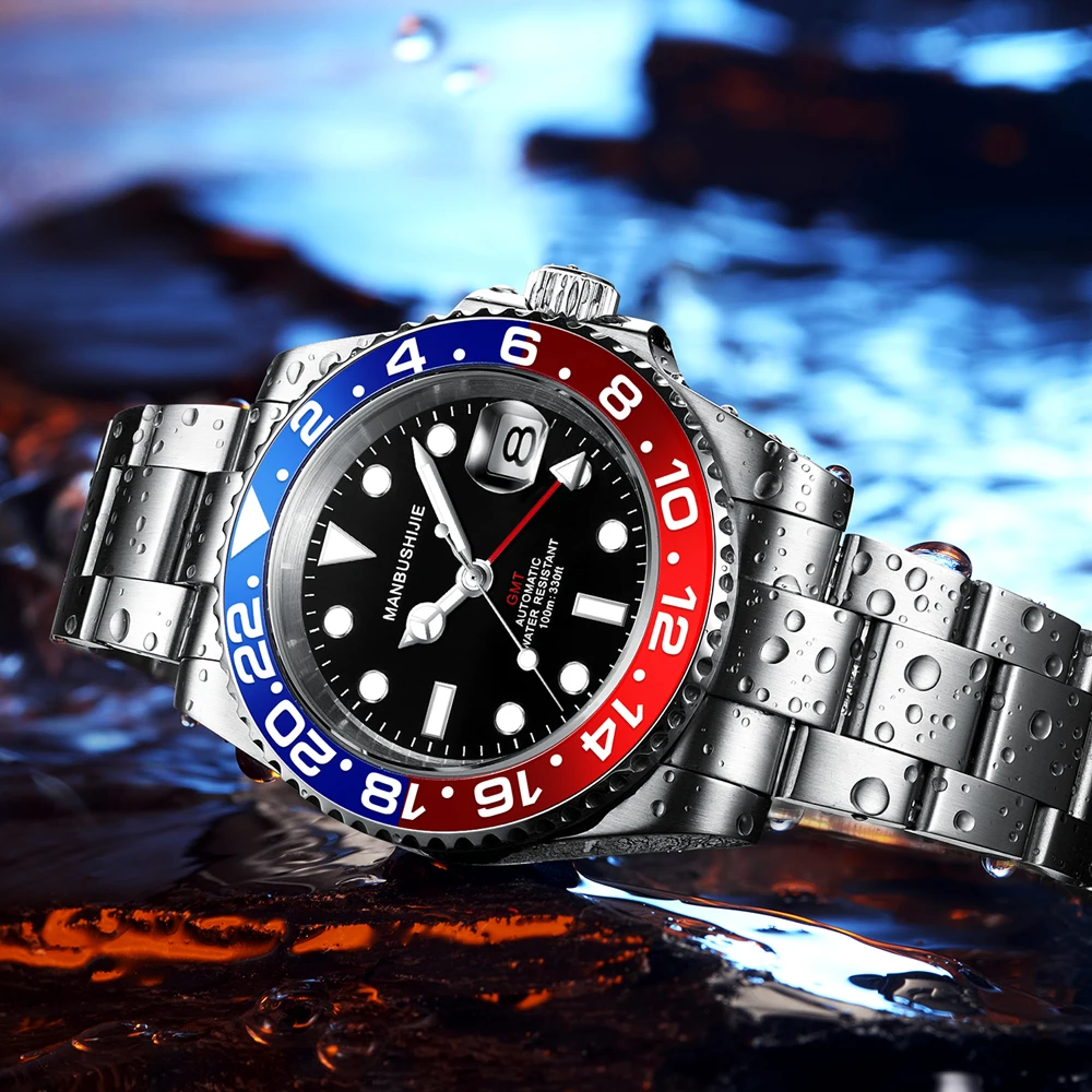 Custom New Luxury Men Mechanical Wristwatch Stainless Steel GMT Watch Top Brand Sapphire Glass Men Watches reloj hombre
Custom New Luxury Men Mechanical Wristwatch Stainless Steel GMT Watch Top Brand Sapphire Glass Men Watches reloj hombre