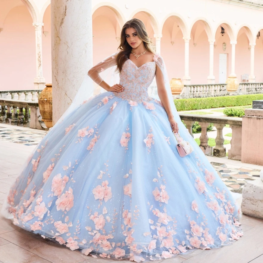 Lorencia голубое платье Quinceanera розовое 3D Цветы аппликация бисером с накидкой бальное платье мексиканское милое 16 Vestidos De 15 лет YQD704
Lorencia голубое платье Quinceanera розовое 3D Цветы аппликация бисером с накидкой бальное платье мексиканское милое 16 Vestidos De 15 лет YQD704