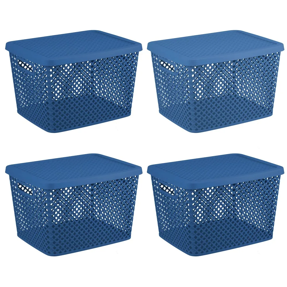 Extra Large Decorative Plastic Storage Basket W/Lid Blue Cove Makeup Organizer Organizer for Toys Baskets for Bedroom Organizers
Extra Large Decorative Plastic Storage Basket W/Lid Blue Cove Makeup Organizer Organizer for Toys Baskets for Bedroom Organizers