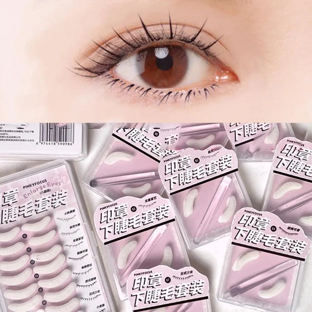 

False Eyelashes Transparent Stamp Lower Eyelashes Prints with Handle Reusable Natural Looking Bottom Lashes Natural Look Makeup