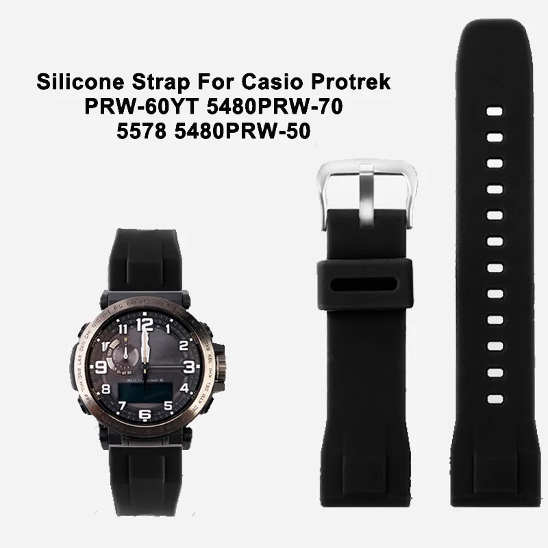 Soft Silicone Watchband For Casio Protrek PRW-60YT 5480PRW-70 5578 5480 PRW-50 Strap For Men Durable Watch Correa Accessories
Soft Silicone Watchband For Casio Protrek PRW-60YT 5480PRW-70 5578 5480 PRW-50 Strap For Men Durable Watch Correa Accessories