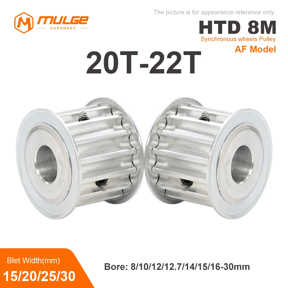 

HTD 8M 20T/22Tooth Timing Pulley 8M-20T/22T AF Synchronus Pulley Bore 8-30mm For Width 15/20/25/30mm 8M Timing Belt