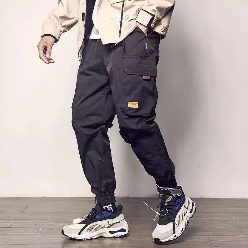 

Брюки-султанки мужские повседневные, свободные джоггеры, спортивные штаны-карго с несколькими карманами, уличная одежда в стиле хип-хоп, эластичные