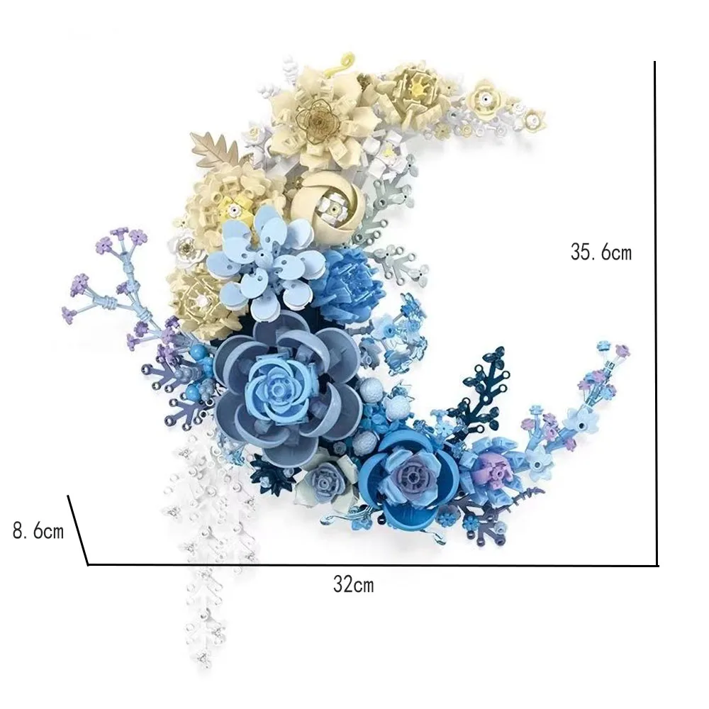 creative expert Moon-shaped flower Rose moc Building Block bricks model toy Valentine gifts Christmas 934pcs creative expert Moon-shaped flower Rose moc Building Block bricks model toy Valentine gifts Christmas 934pcs