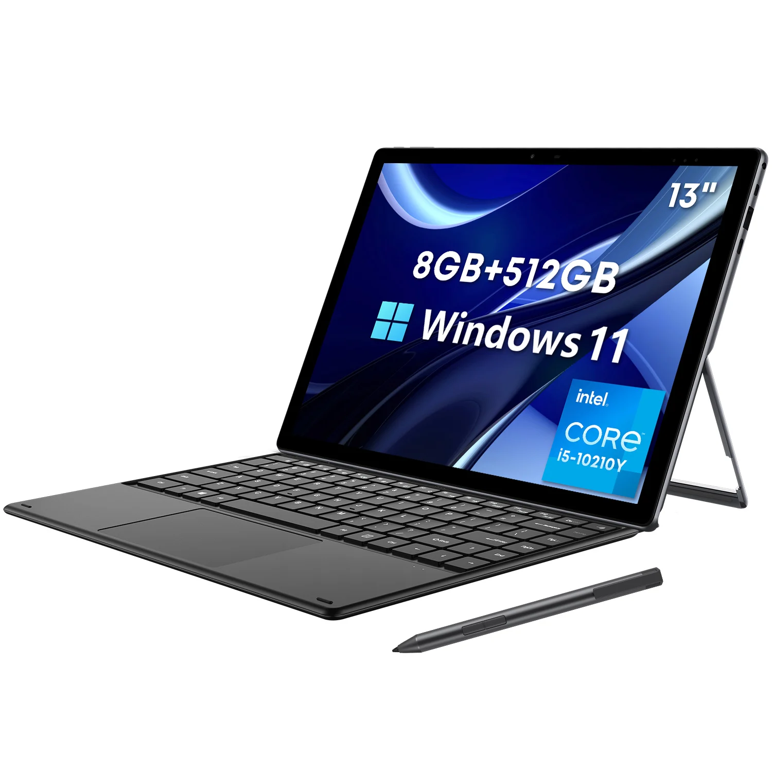 

CHUWI UBook XPro 2 IN1 Windows Tablet 13'' 2K Touchscreen 512GB SSD 8GB RAM Intel Core i5-10210Y Support Keyboard Stylus