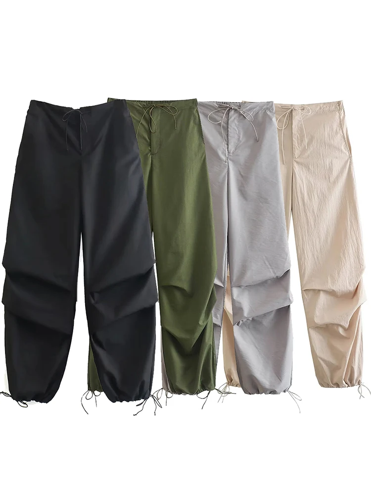 Women Casual Cargo Pants Fashion Vintage Chic Solid Drawstring Parachute Trousers Y2K Loose Streetwear Joggers Baggy Sweatpants
Women Casual Cargo Pants Fashion Vintage Chic Solid Drawstring Parachute Trousers Y2K Loose Streetwear Joggers Baggy Sweatpants