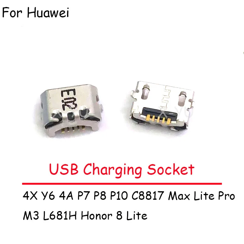 

10PCS For Huawei Honor 8 Lite 4X Y6 4A P7 P8 P10 C8817 Max Lite Pro M3 L681H USB Charging Connector Plug Dock Socket Port