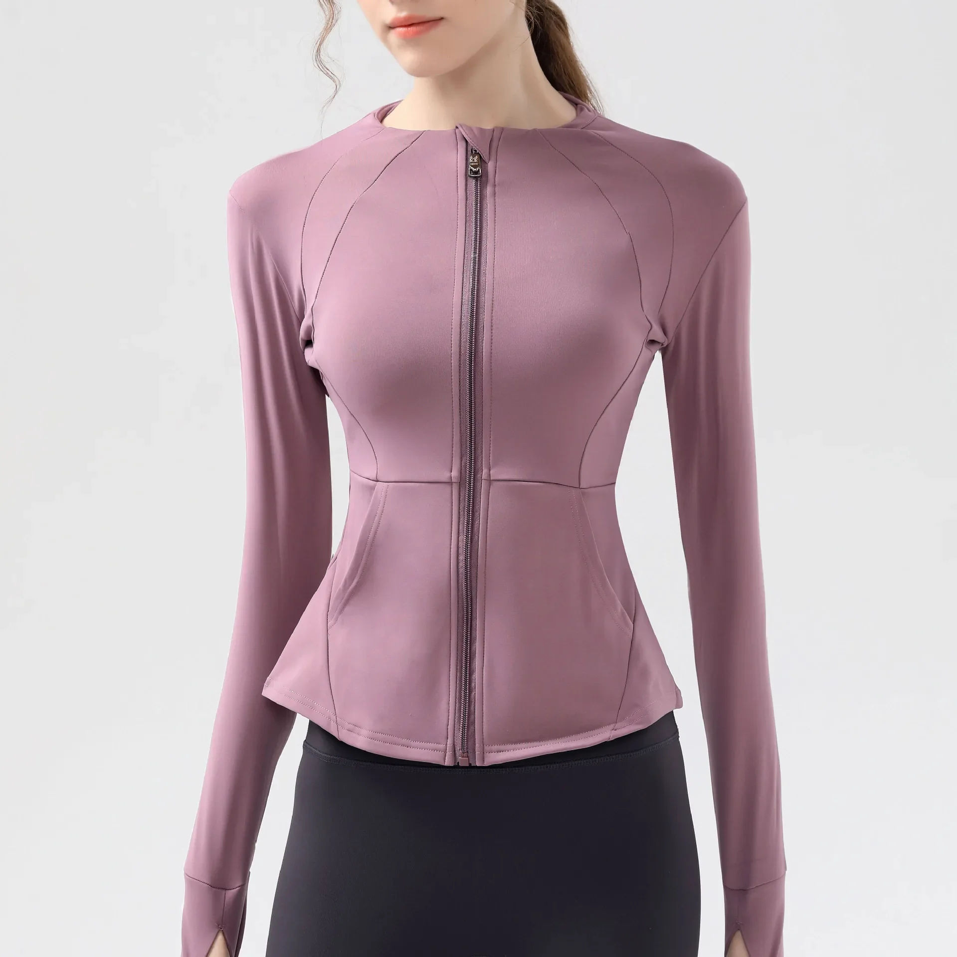 Fleece skinny yoga wear running stand collar sports long sleeve top jacket cardigan clothes
Fleece skinny yoga wear running stand collar sports long sleeve top jacket cardigan clothes