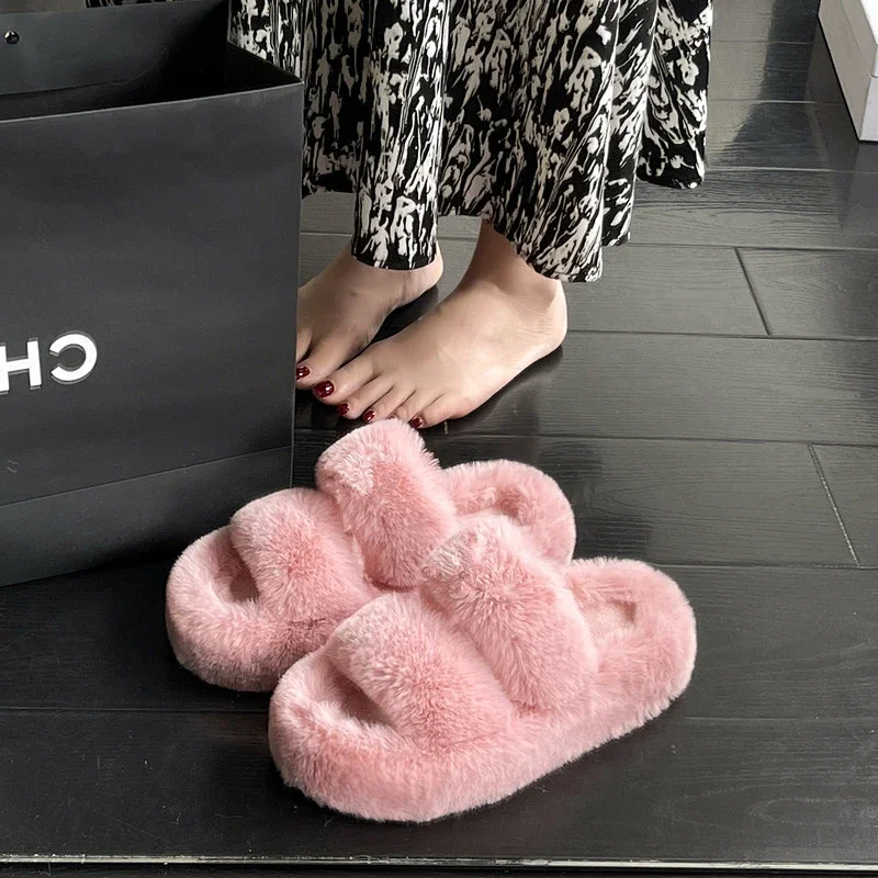 Women Slippers Furry Open Toe Four Colors Home Outdoor Sliders Winter Fashion Slip-on Anti-slipper All-match Shoes
Women Slippers Furry Open Toe Four Colors Home Outdoor Sliders Winter Fashion Slip-on Anti-slipper All-match Shoes