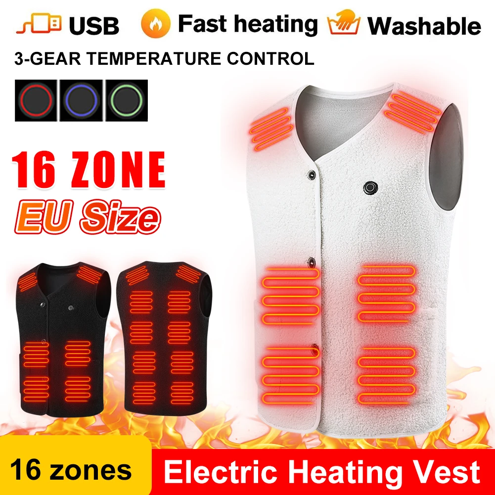 Men Autumn Winter Heating Cotton Vest 16 Areas Heated Vest Women Outdoor Camping Thermal Winter Warm Jacket Waistcoat
Men Autumn Winter Heating Cotton Vest 16 Areas Heated Vest Women Outdoor Camping Thermal Winter Warm Jacket Waistcoat