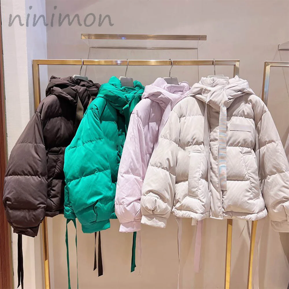 NINIMON Women Winter Thick Jacket Hooded Cotton Padded Coats Female Korean Casual Warm Drawstring Straps Outwear Down Jacket
NINIMON Women Winter Thick Jacket Hooded Cotton Padded Coats Female Korean Casual Warm Drawstring Straps Outwear Down Jacket