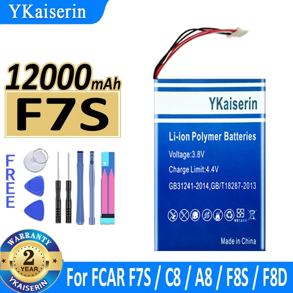 

YKaiserin 12000mAh Replacement Battery for FCAR F7S F8S F8D C8 A8 High Quality Batterie Bateria Warranty + Track Bumber