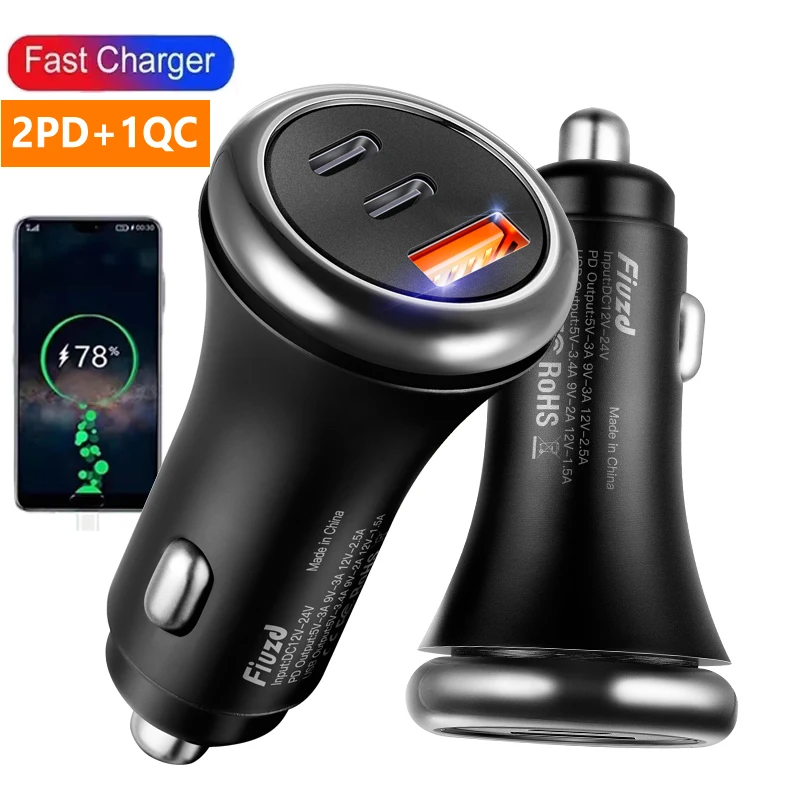 

12-24V Cigarette Socket Lighter Car USBC Charger for iPhone Power Adapter car charger super fast charge for Samsung