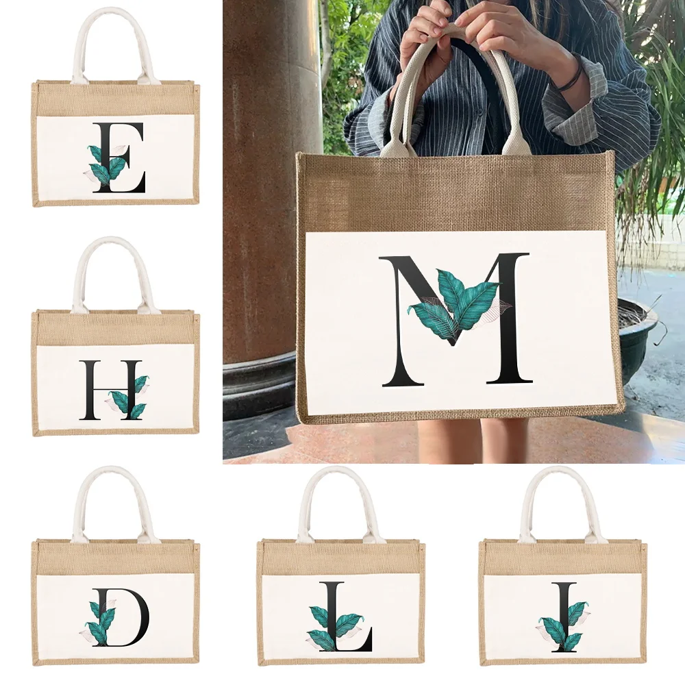 Shoulder Bag Women Travel Storage Bag Jute Imitation Sacks Linen Bags Picnic Bag Shopping Pouch Handbag Leaves and Letters 2023
Shoulder Bag Women Travel Storage Bag Jute Imitation Sacks Linen Bags Picnic Bag Shopping Pouch Handbag Leaves and Letters 2023