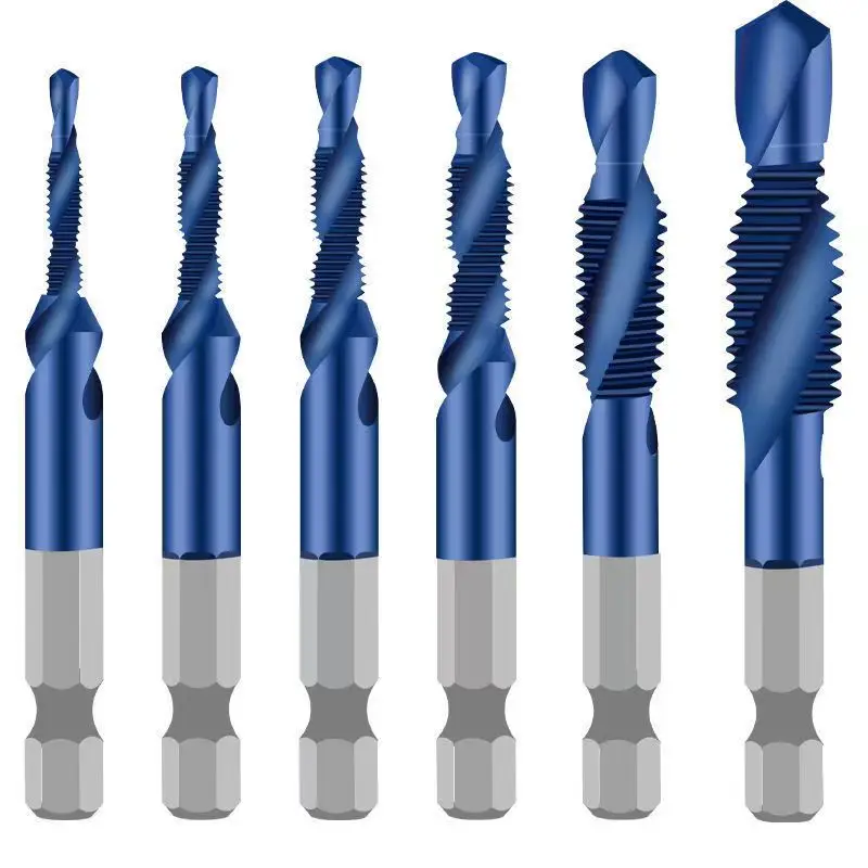 6pcs M3-M10 Screw Tap Drill Bits Hss Taps Countersink Deburr Set Metric Combination Bit High Speed Steel 1/4 IN Quick Change Hex
6pcs M3-M10 Screw Tap Drill Bits Hss Taps Countersink Deburr Set Metric Combination Bit High Speed Steel 1/4 IN Quick Change Hex
