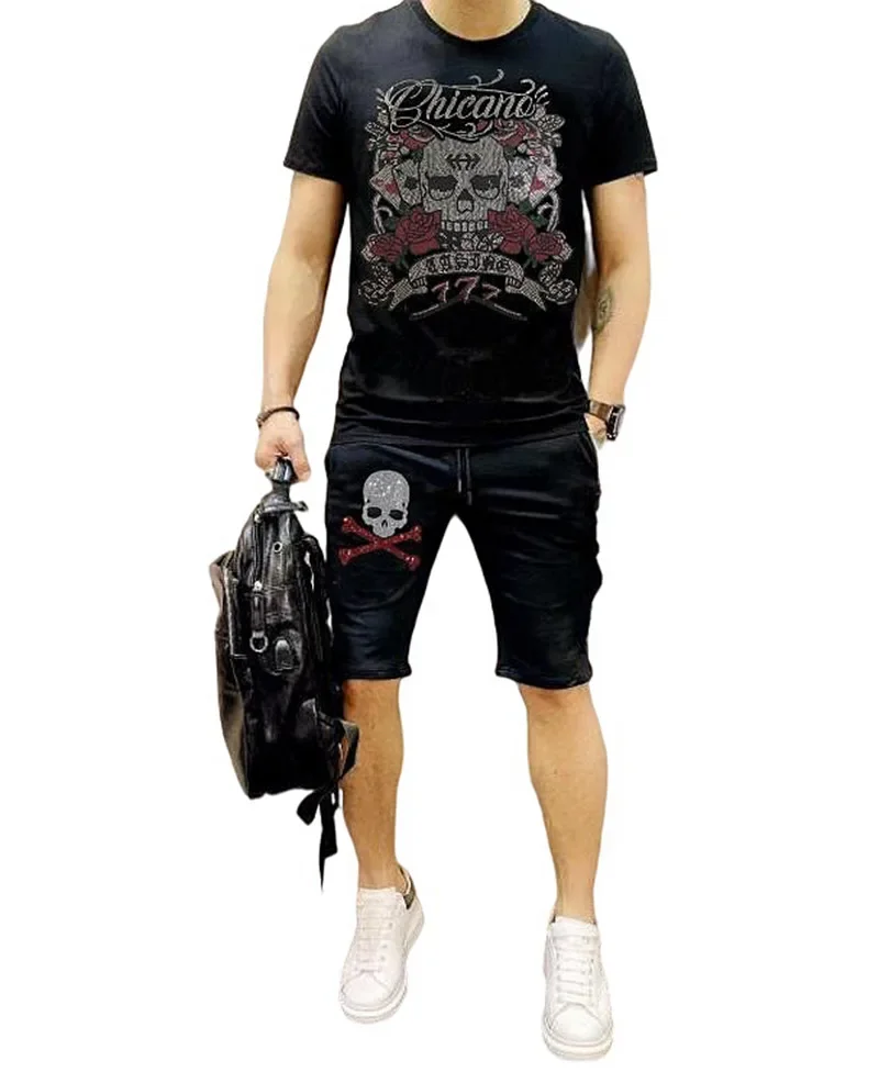 S-4XL Anime Rhinestone Heavy Industry tracksuit Sweatshirt Men Fashion short Sleeves Men's suit
S-4XL Anime Rhinestone Heavy Industry tracksuit Sweatshirt Men Fashion short Sleeves Men's suit