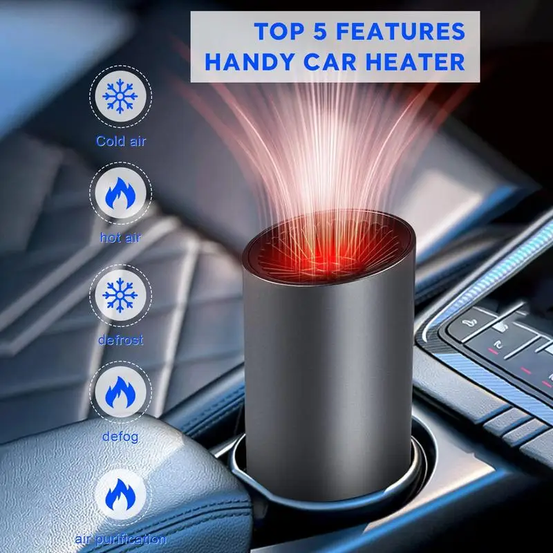 

12V Heater For Auto Car Heater Cup Shape Car Warm Air Blower Electric Fan Portable Car Windshield Defogging Demister Defroster