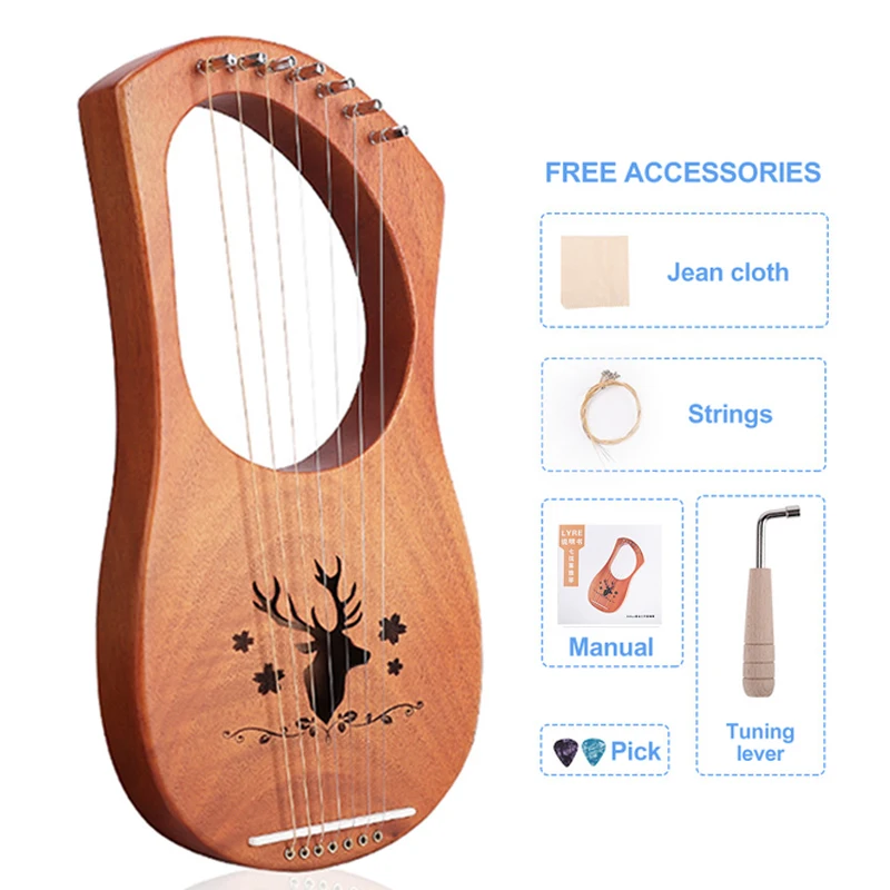 7 струн Lyre Harp Классическая специальная Высококачественная деревянная Лира Harp с регулирующим ключом для начинающих детей рождественские подарки
7 струн Lyre Harp Классическая специальная Высококачественная деревянная Лира Harp с регулирующим ключом для начинающих детей рождественские подарки