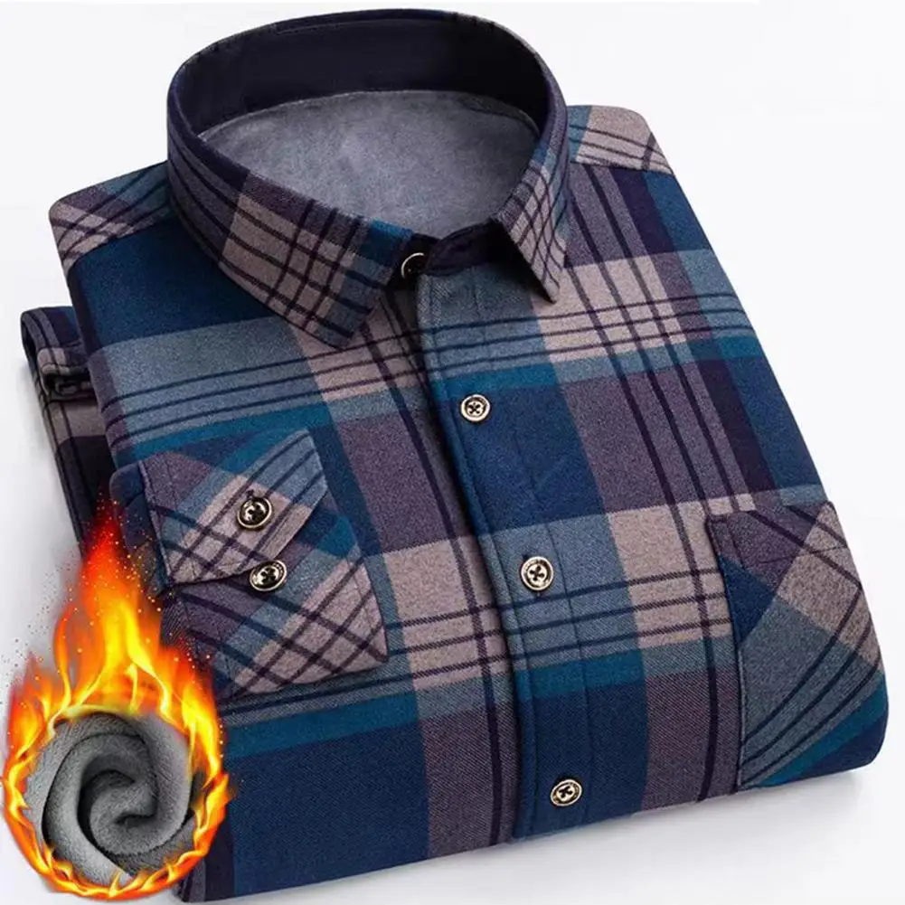 Men Winter Shirt Plaid Print Men's Cardigan Shirt with Turn-down Collar Long Sleeve Casual Mid Length Top for Fall Spring Plaid
Men Winter Shirt Plaid Print Men's Cardigan Shirt with Turn-down Collar Long Sleeve Casual Mid Length Top for Fall Spring Plaid