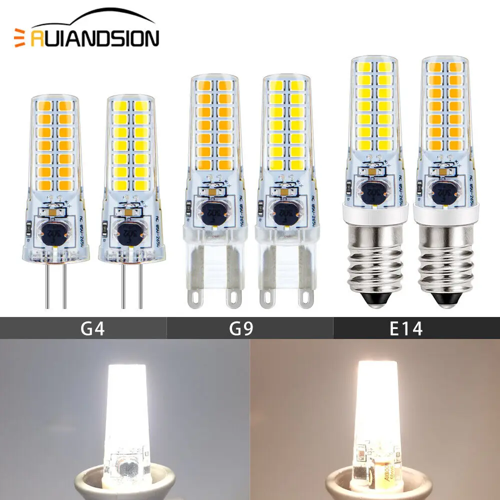 

E14 G4 G9 2835 LED DC Light AC 5W Halogen Bulb Household high efficiency strobe free for crystal chandelier kitchen study toilet