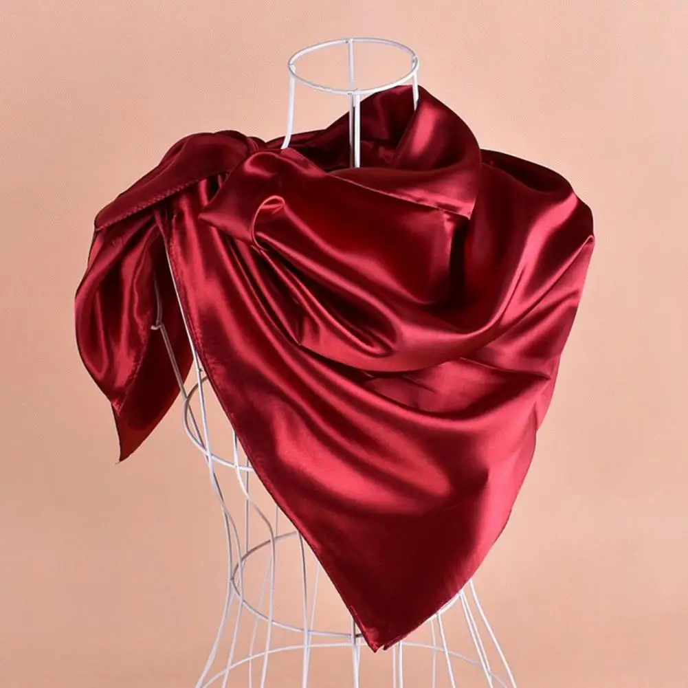 

Шарф элегантный внешний вид головной платок женский искусственный шелк большой квадратный шарф