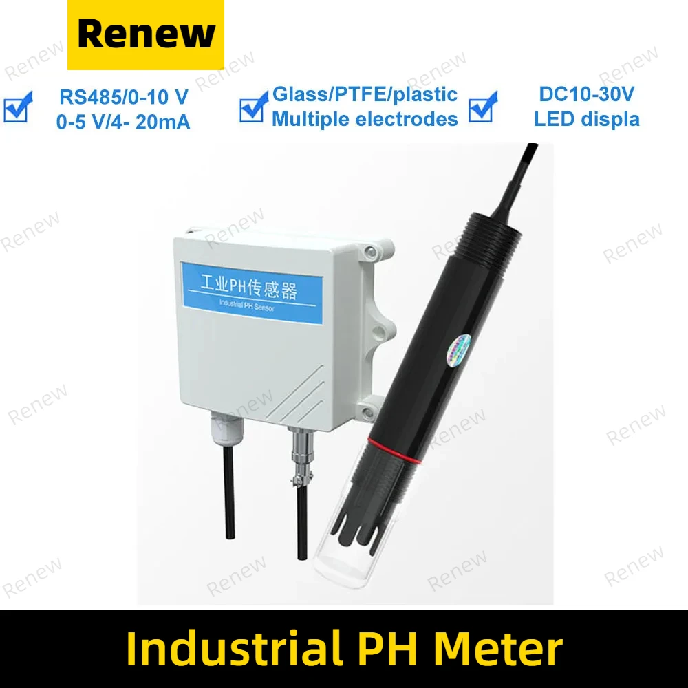 

Water Quality Ph Sensor Industrial Electrode Probe Controller Online Analysis And Monitoring Ph Meter Orp Detector Rs485 Sensor
