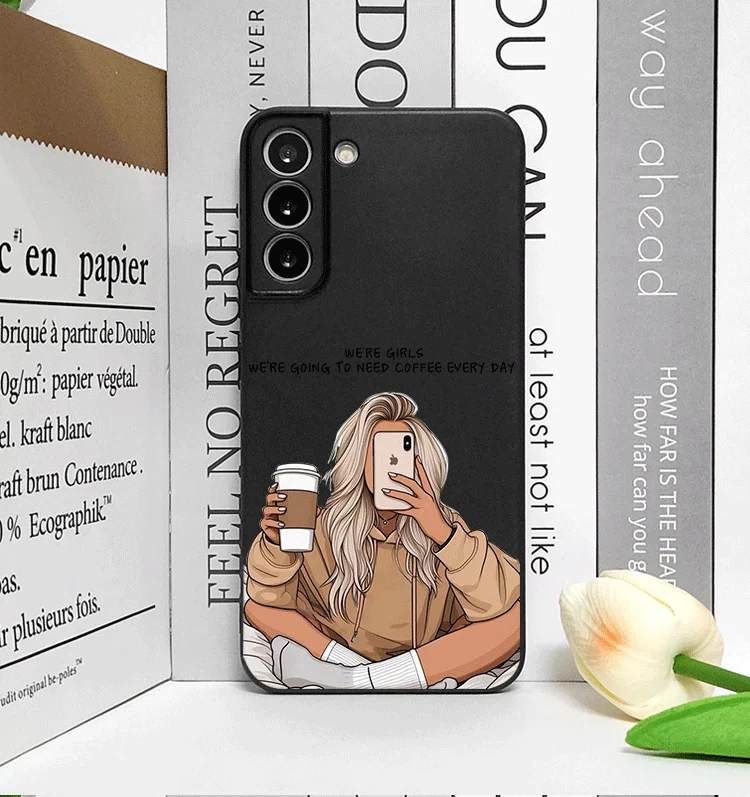 Girl Women Coffee Miss Phone Case for Samsung Galaxy S25 S24 S23 Ultra S22 Plus S21FE S25Edge M55 Fashion Lady Female Soft Cover Girl Women Coffee Miss Phone Case for Samsung Galaxy S25 S24 S23 Ultra S22 Plus S21FE S25Edge M55 Fashion Lady Female Soft Cover