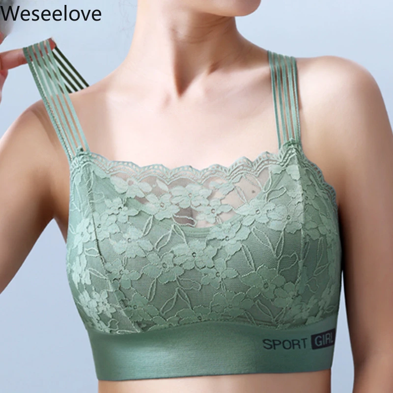 

Women's Underwear Shockproof Wrapped Chest New Sexy Lace Ladies Bra Small Gathered Anti-sagging Sports Beautiful Back