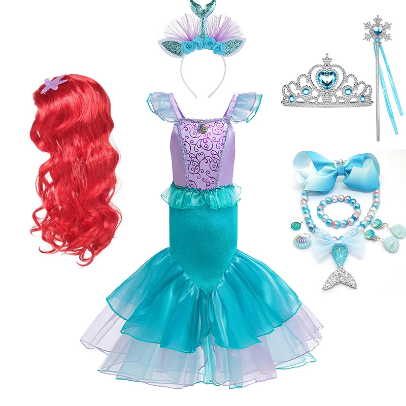 Little Mermaid Cosplay Costume Girl Ariel Dress Up Mermaid Wig Summer Princess Dress Kids Halloween Carnival Party Fancy Clothes 
Little Mermaid Cosplay Costume Girl Ariel Dress Up Mermaid Wig Summer Princess Dress Kids Halloween Carnival Party Fancy Clothes
