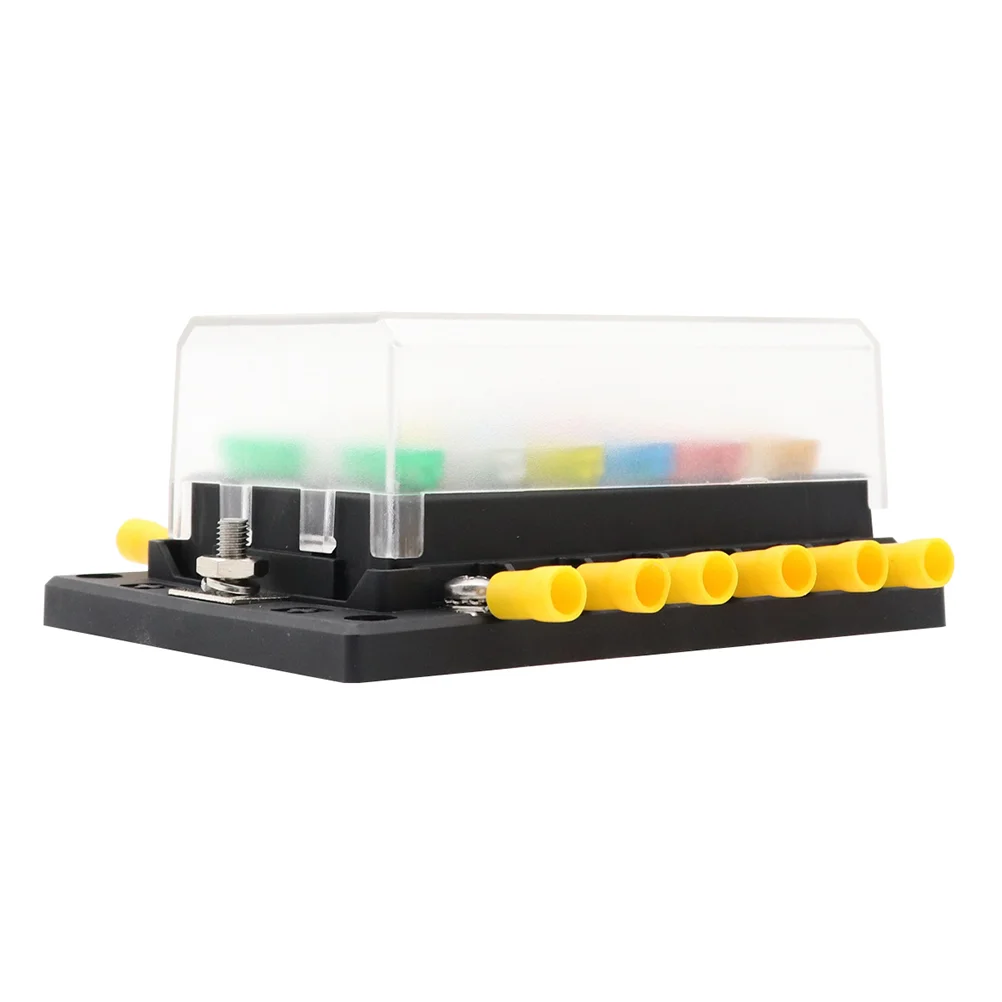 Fuse Box Holder with LED Warning Indicator 12 Ways Damp-Proof Cover Fuse Block for Car Screw Terminal (Black)
Fuse Box Holder with LED Warning Indicator 12 Ways Damp-Proof Cover Fuse Block for Car Screw Terminal (Black)