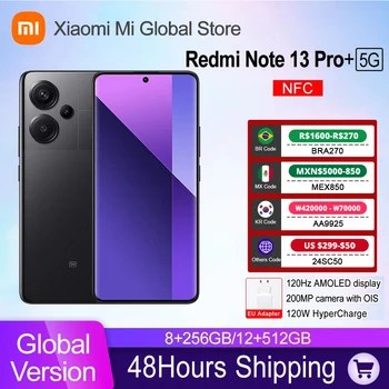 Global Version Xiaomi Redmi Note 13 Pro Plus 5G Smartphone 200MP Camera MediaTek Dimensity 7200-Ultra 6.67
